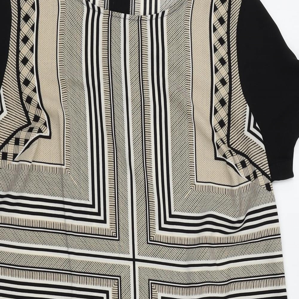 M&S Womens Gold Geometric  Basic Blouse Size 10