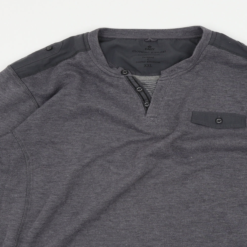 Easy Mens Grey   Pullover Jumper Size 2XL