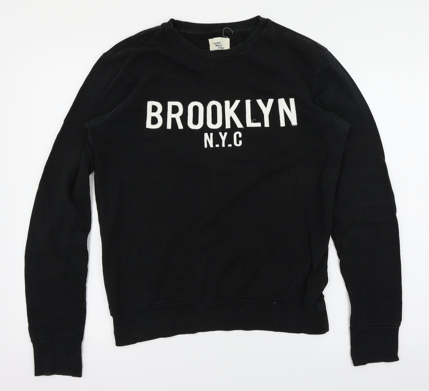 Cedar Wood State Mens Black   Henley Jumper Size S