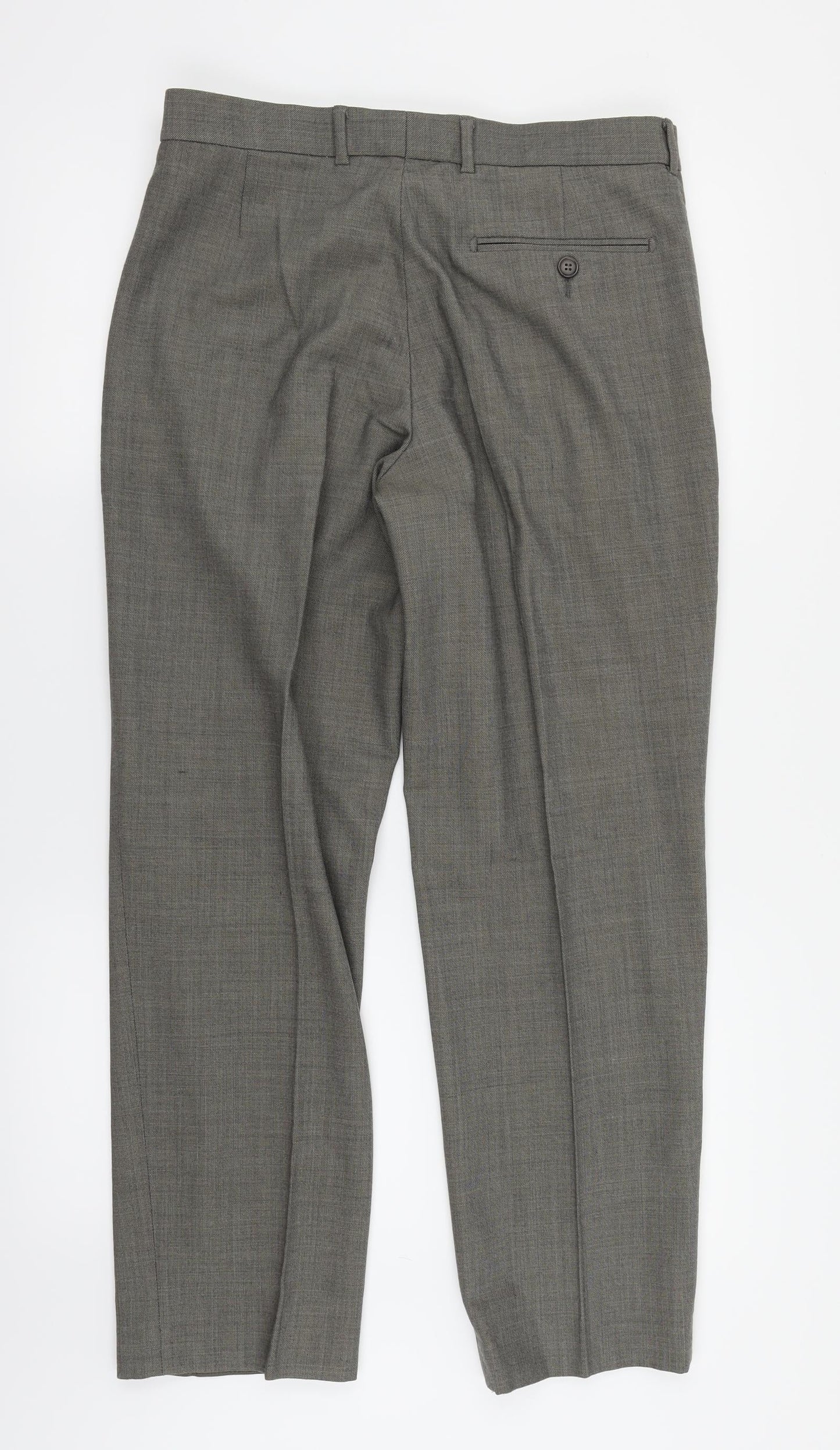 Womens UK Size 32 in M&S Regular Fit Dress Pants Grey Trousers