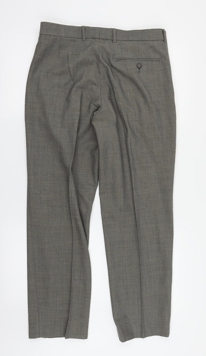 Womens UK Size 32 in M&S Regular Fit Dress Pants Grey Trousers