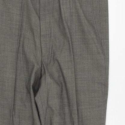 Womens UK Size 32 in M&S Regular Fit Dress Pants Grey Trousers