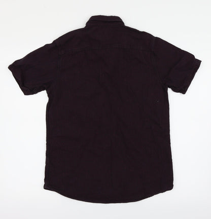 Mens UK Size S Topman Purple  Button-Up Short Sleeve Casual Shirt