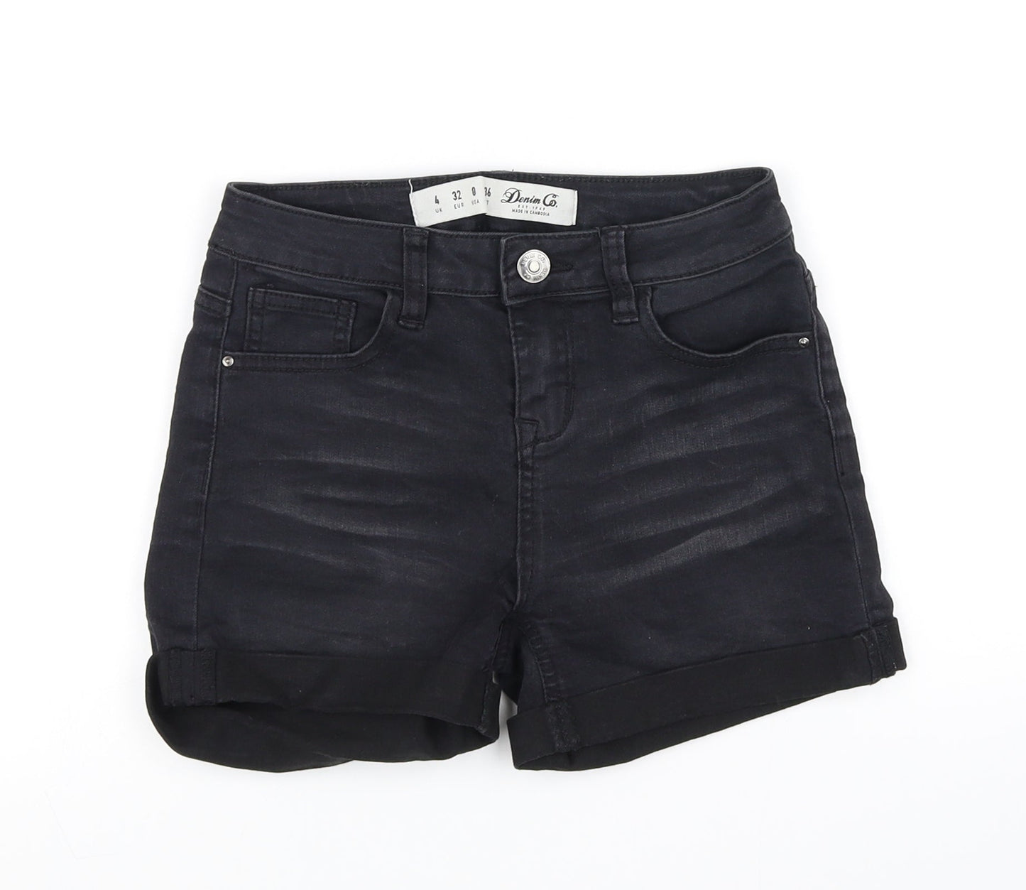 deniem co Womens Black   Hot Pants Shorts Size 4