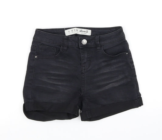 deniem co Womens Black   Hot Pants Shorts Size 4