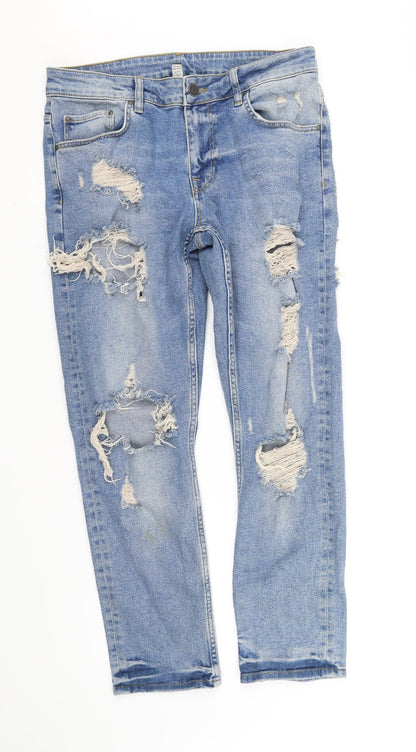 Womens UK Size M pre worn Regular Fit Straight Blue Jeans
