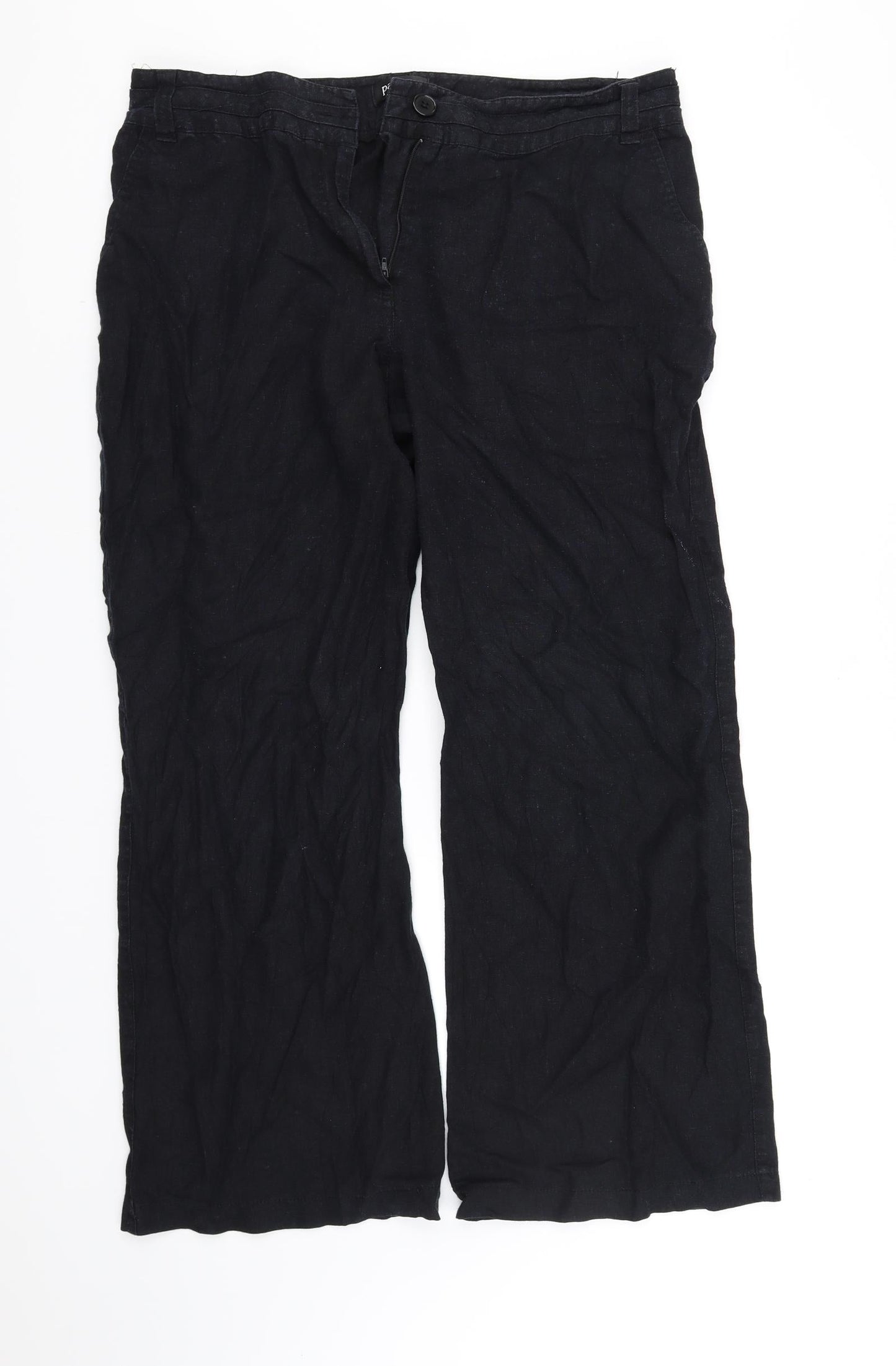 Womens UK Size 16 Papaya Regular Fit Sweatpants Black Trousers