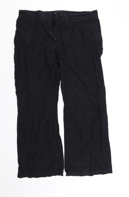 Womens UK Size 16 Papaya Regular Fit Sweatpants Black Trousers