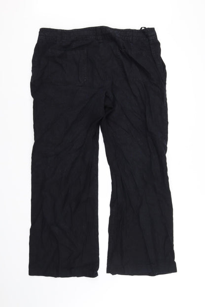 Womens UK Size 16 Papaya Regular Fit Sweatpants Black Trousers