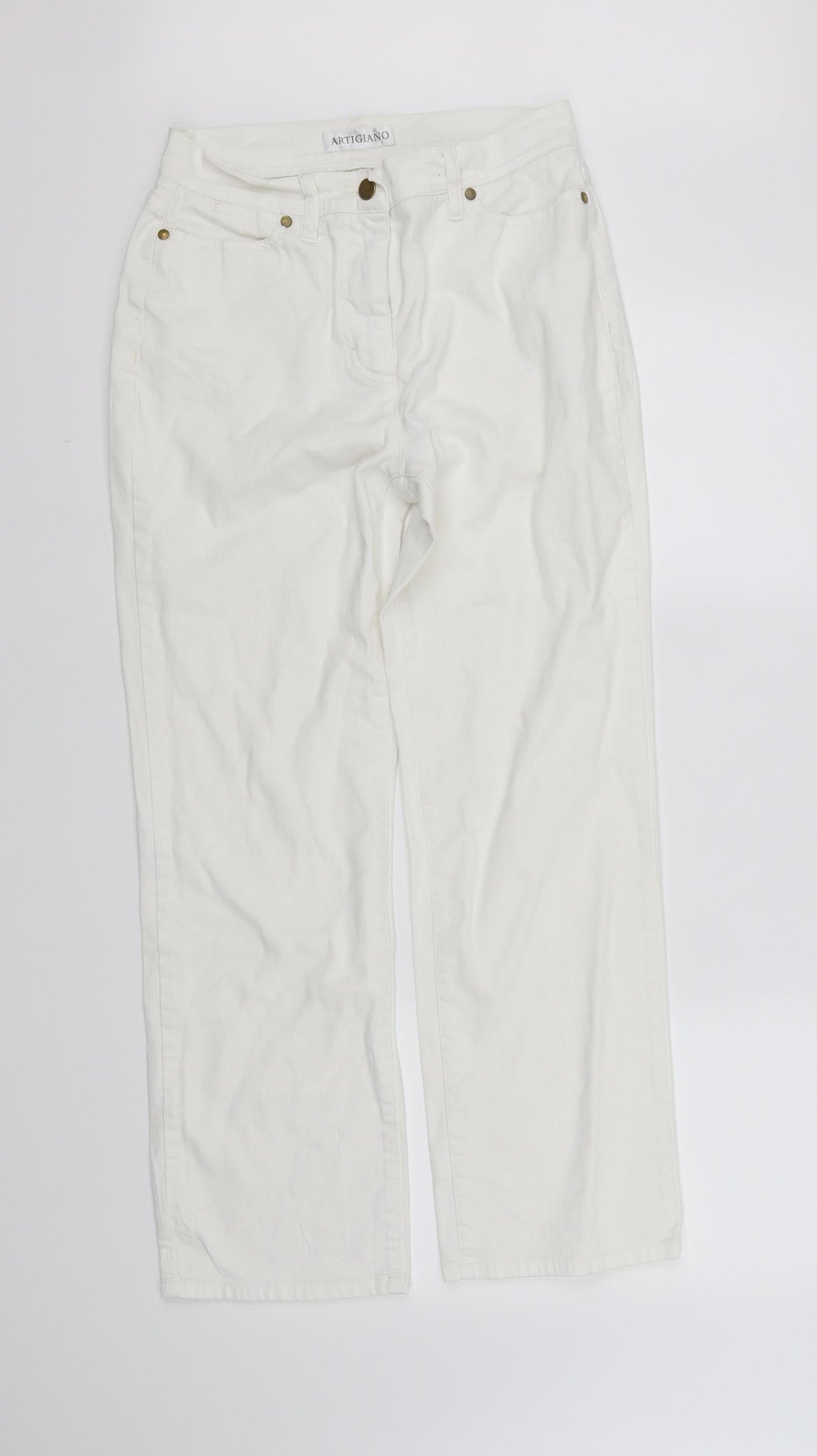 Artigiano Womens White   Straight Jeans Size M L30 in