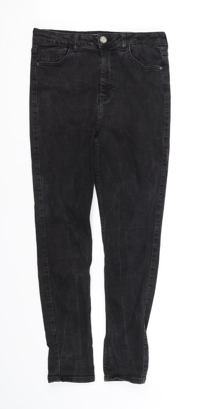 Womens UK Size S pre worn Regular Fit Straight Black Jeans