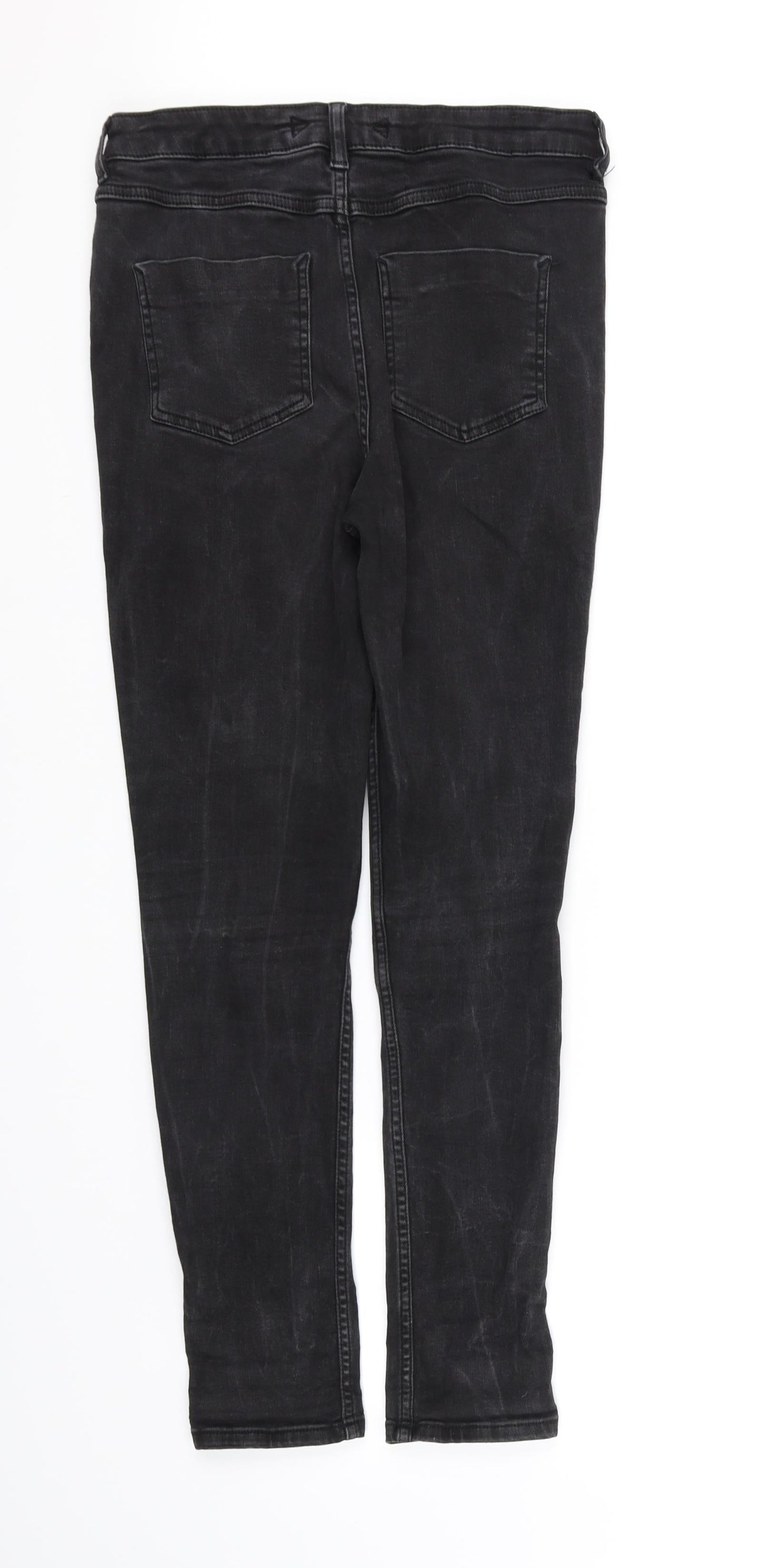 Womens UK Size S pre worn Regular Fit Straight Black Jeans