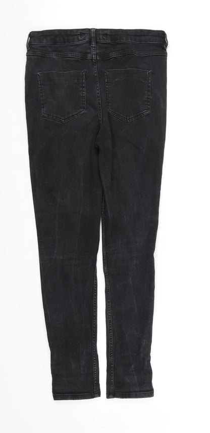 Womens UK Size S pre worn Regular Fit Straight Black Jeans