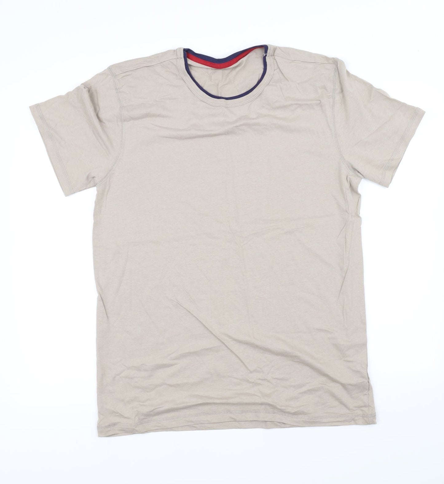 Womens UK Size 2XL pre worn Beige Basic T-Shirt