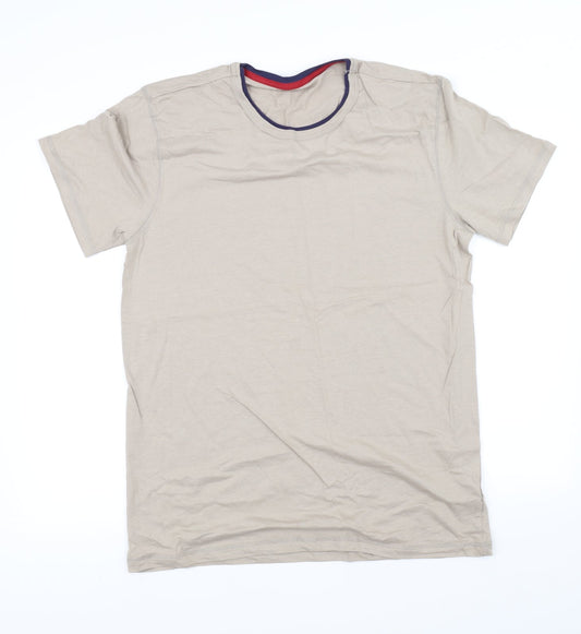 Womens UK Size 2XL pre worn Beige Basic T-Shirt