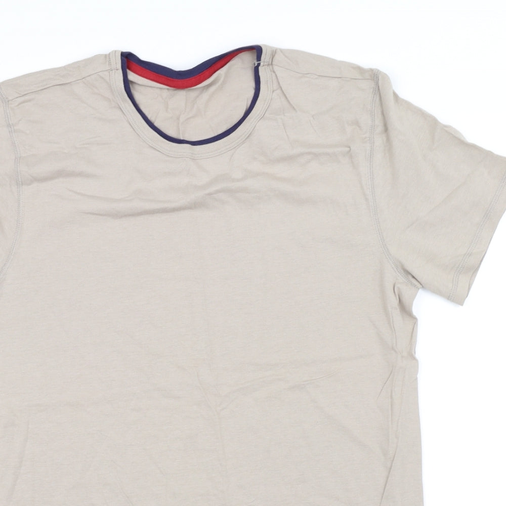 Womens UK Size 2XL pre worn Beige Basic T-Shirt