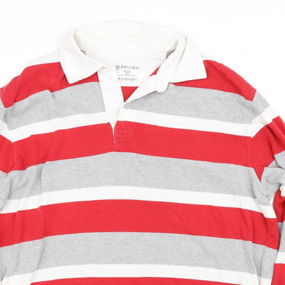 st john Mens Red Spotted   Polo Size M