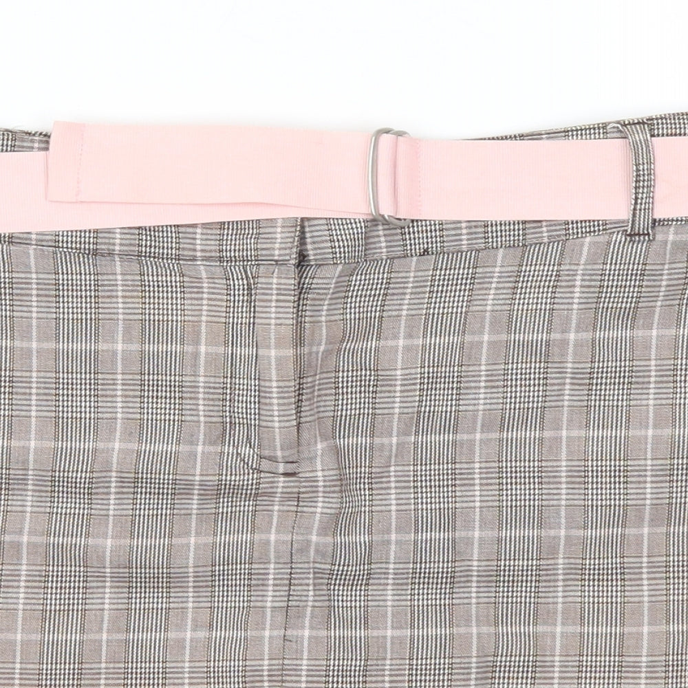 IZOD Womens Brown Check  Mini Skirt Size 30 in