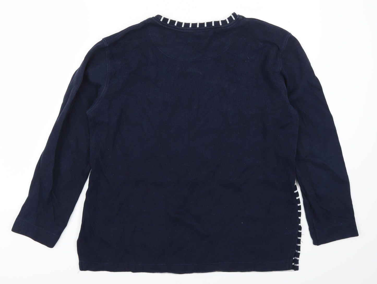Giari Ferori Womens Blue Striped  Pullover Jumper Size XL