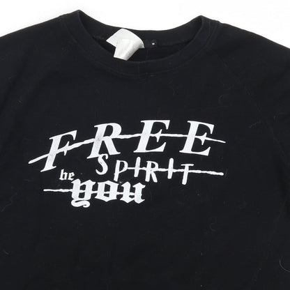 Boohoo Womens Black   Pullover Sweatshirt Size M  - Free Spirit Be You