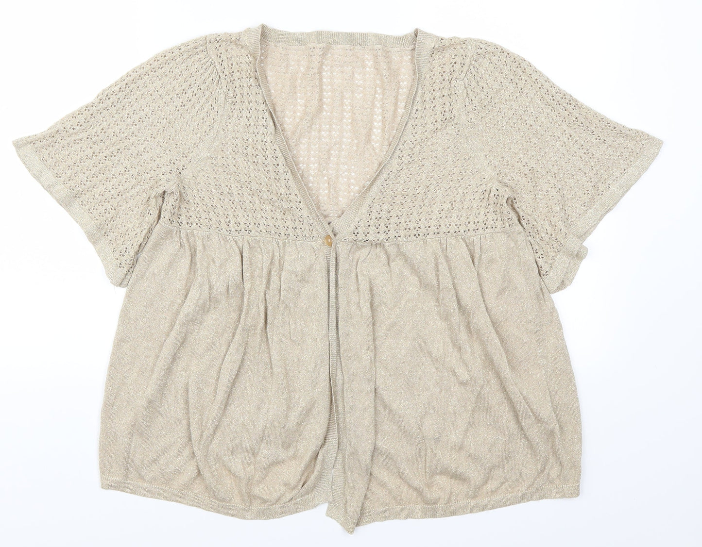 Evans Womens Gold   Cardigan Jumper Size 16