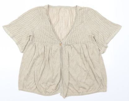 Evans Womens Gold   Cardigan Jumper Size 16