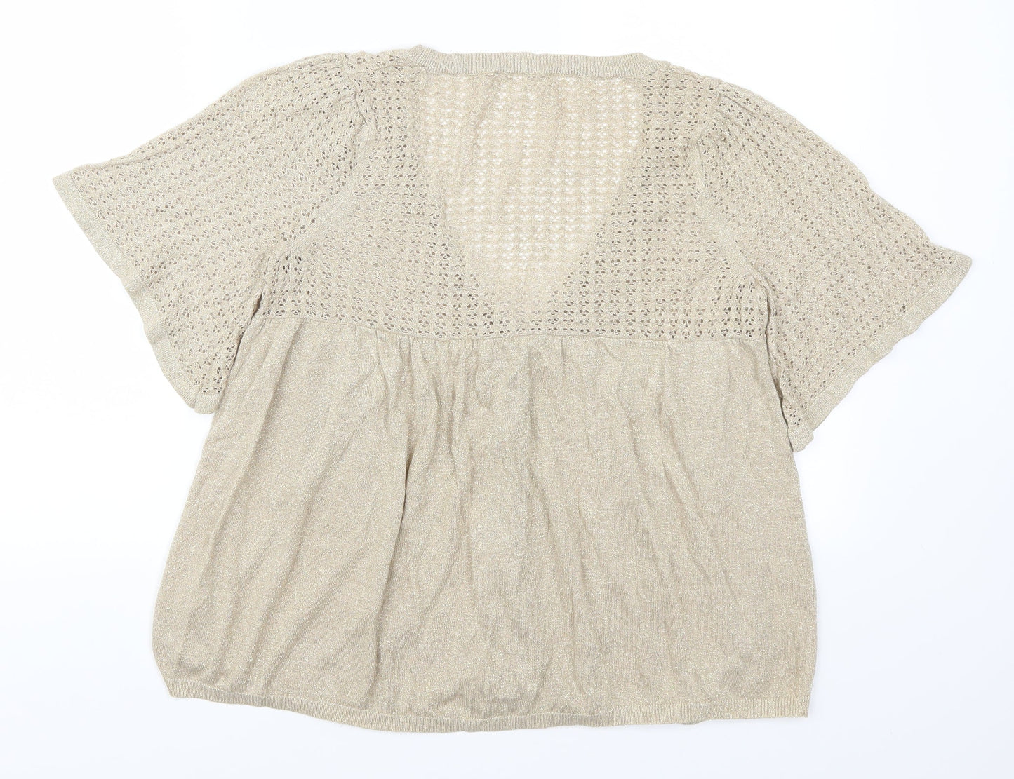 Evans Womens Gold   Cardigan Jumper Size 16