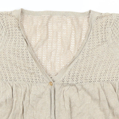 Evans Womens Gold   Cardigan Jumper Size 16