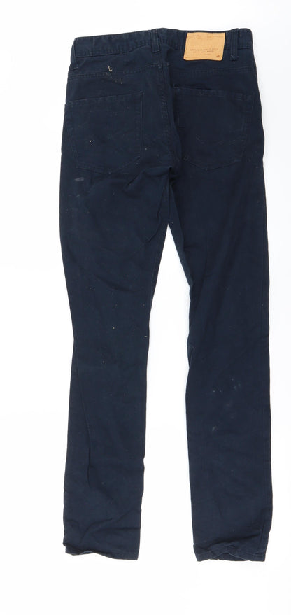 Mens UK Size 28 in Preworn Regular Fit Straight Blue Jeans