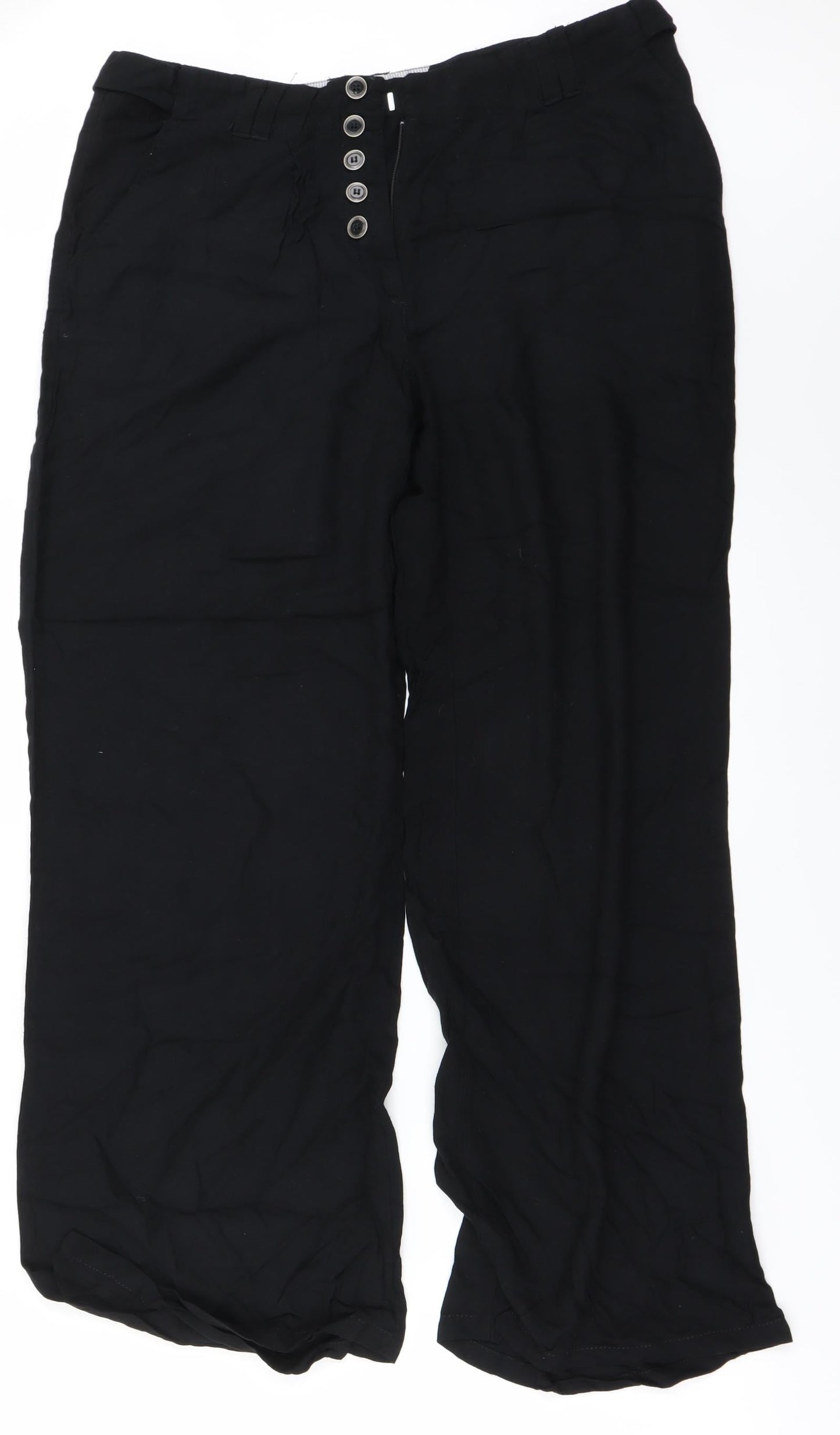 Womens UK Size 12 Preworn Regular Fit  Black Trousers