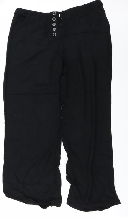Womens UK Size 12 Preworn Regular Fit  Black Trousers
