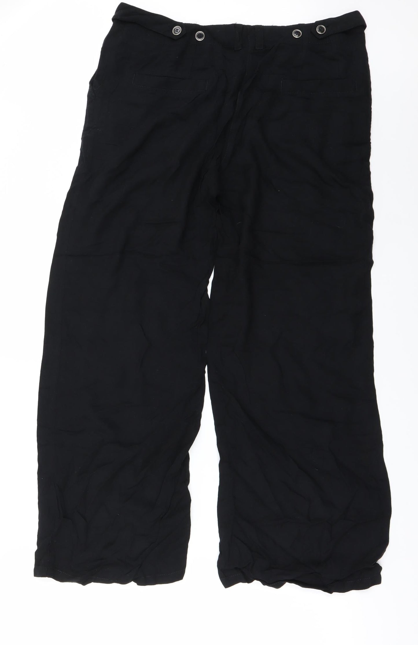 Womens UK Size 12 Preworn Regular Fit  Black Trousers