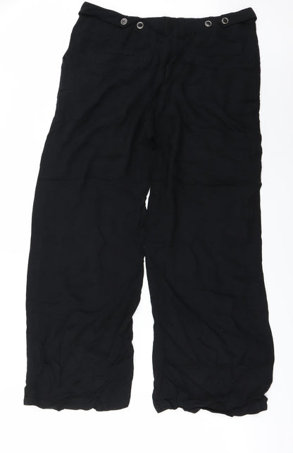 Womens UK Size 12 Preworn Regular Fit  Black Trousers