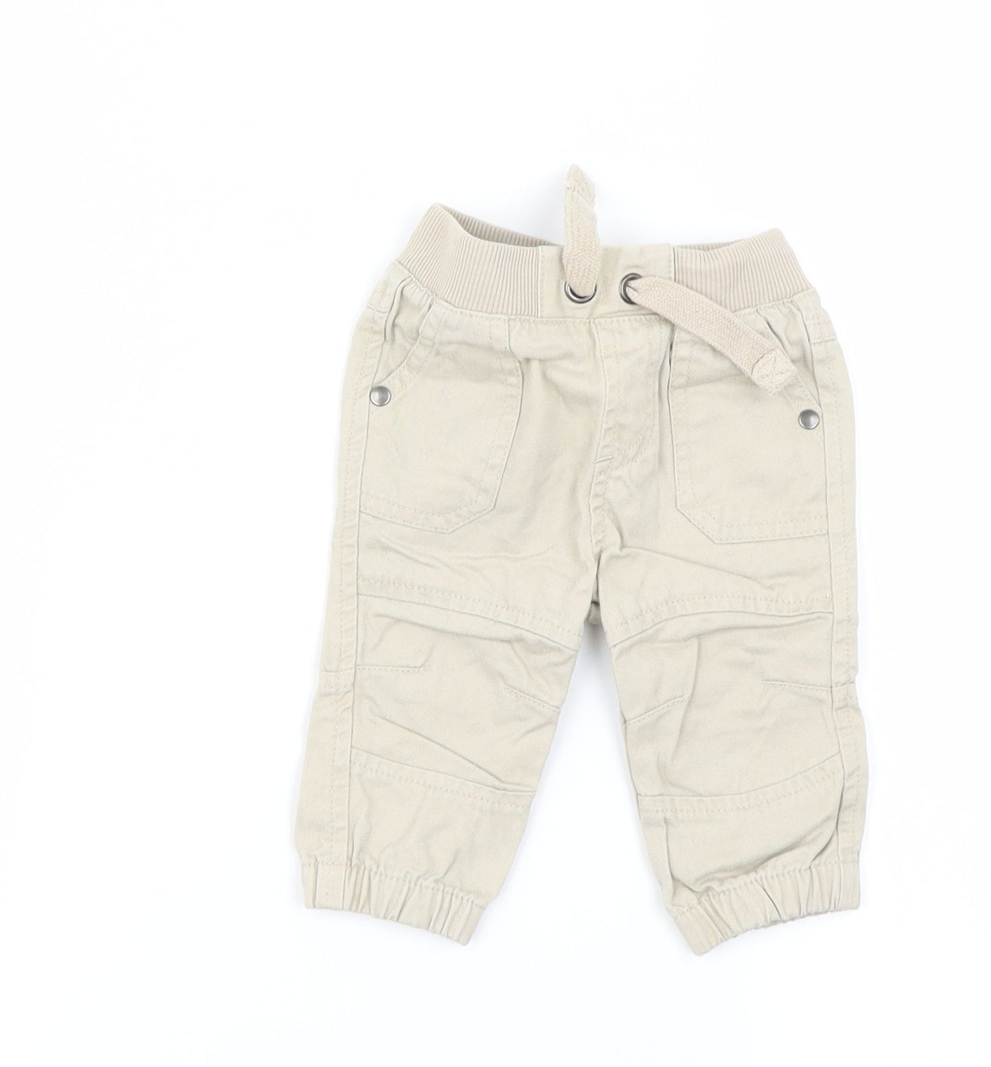 F&F Boys Beige   Cargo Trousers Size 0-3 Months