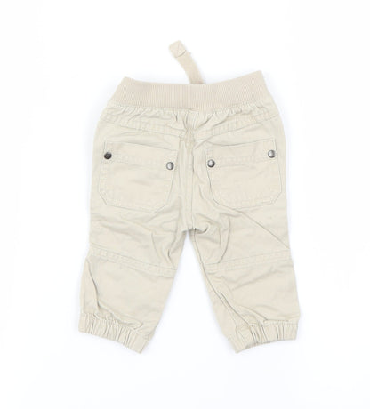 F&F Boys Beige   Cargo Trousers Size 0-3 Months