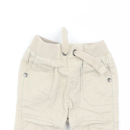 F&F Boys Beige   Cargo Trousers Size 0-3 Months
