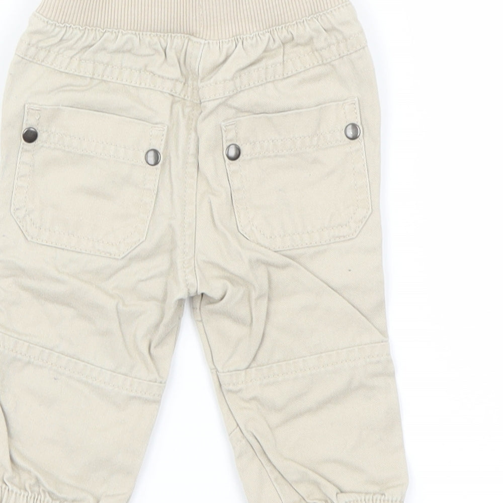 F&F Boys Beige   Cargo Trousers Size 0-3 Months
