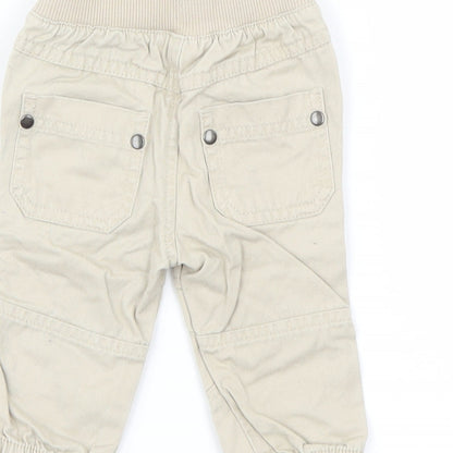 F&F Boys Beige   Cargo Trousers Size 0-3 Months