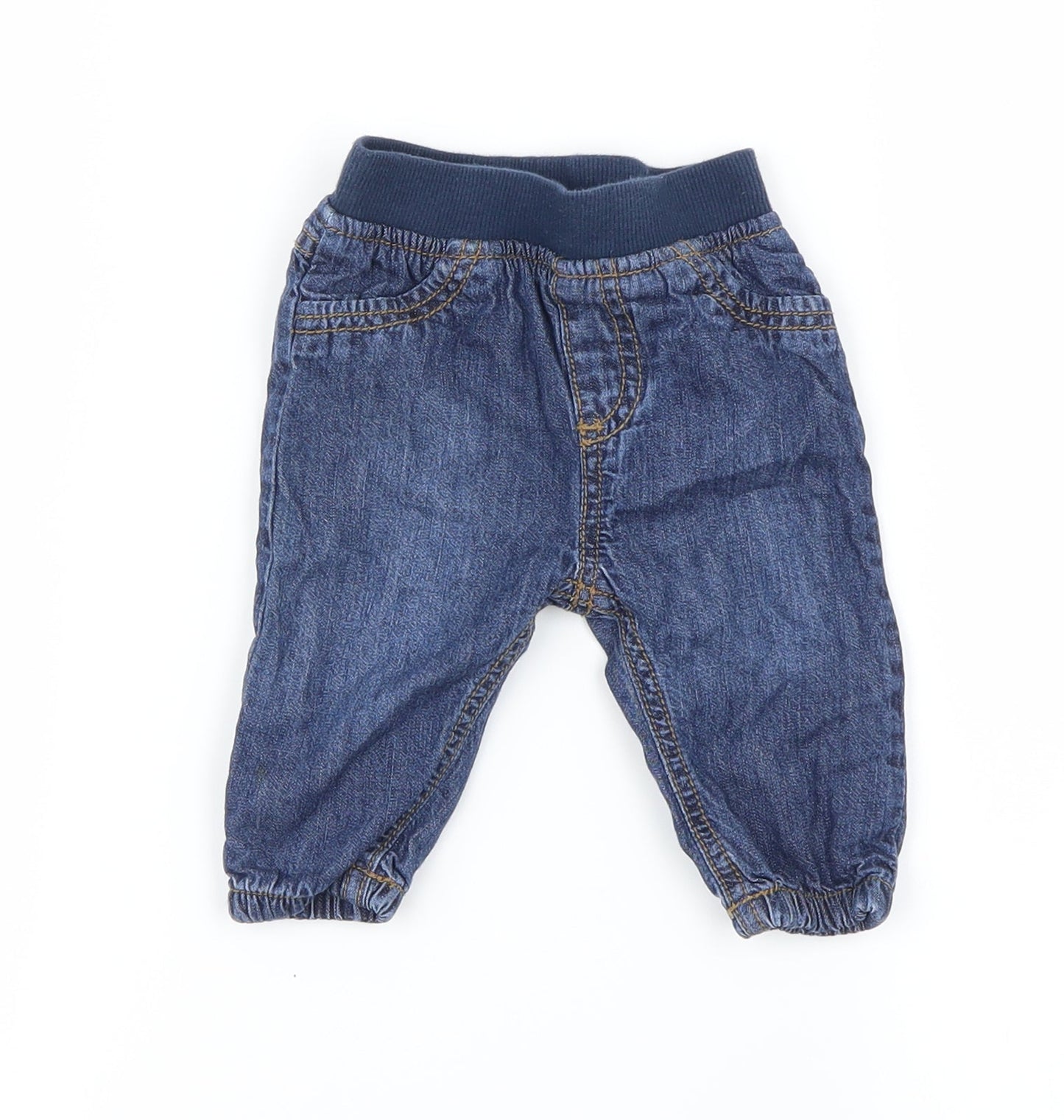 F&F Boys Blue   Cargo Trousers Size 3-6 Months