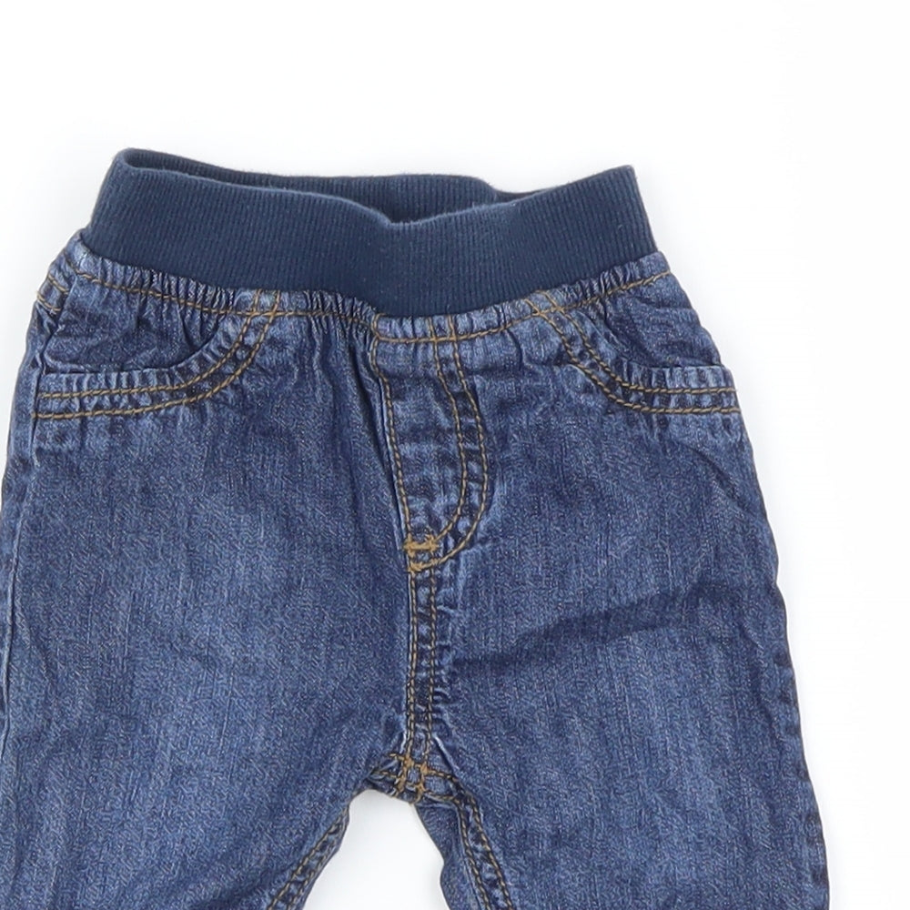 F&F Boys Blue   Cargo Trousers Size 3-6 Months