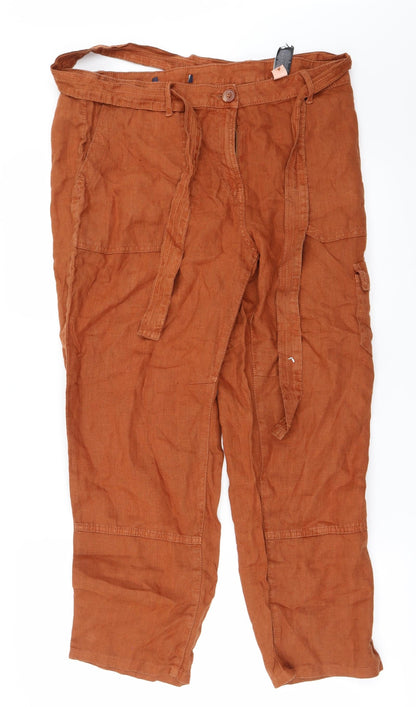 Womens UK Size 14 Marks and Spencer Regular Fit  Brown Trousers