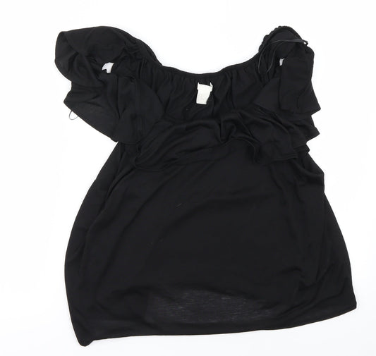 Womens UK Size XL H&M Black Basic Blouse