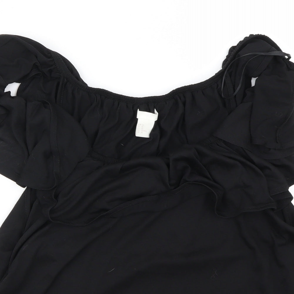 Womens UK Size XL H&M Black Basic Blouse