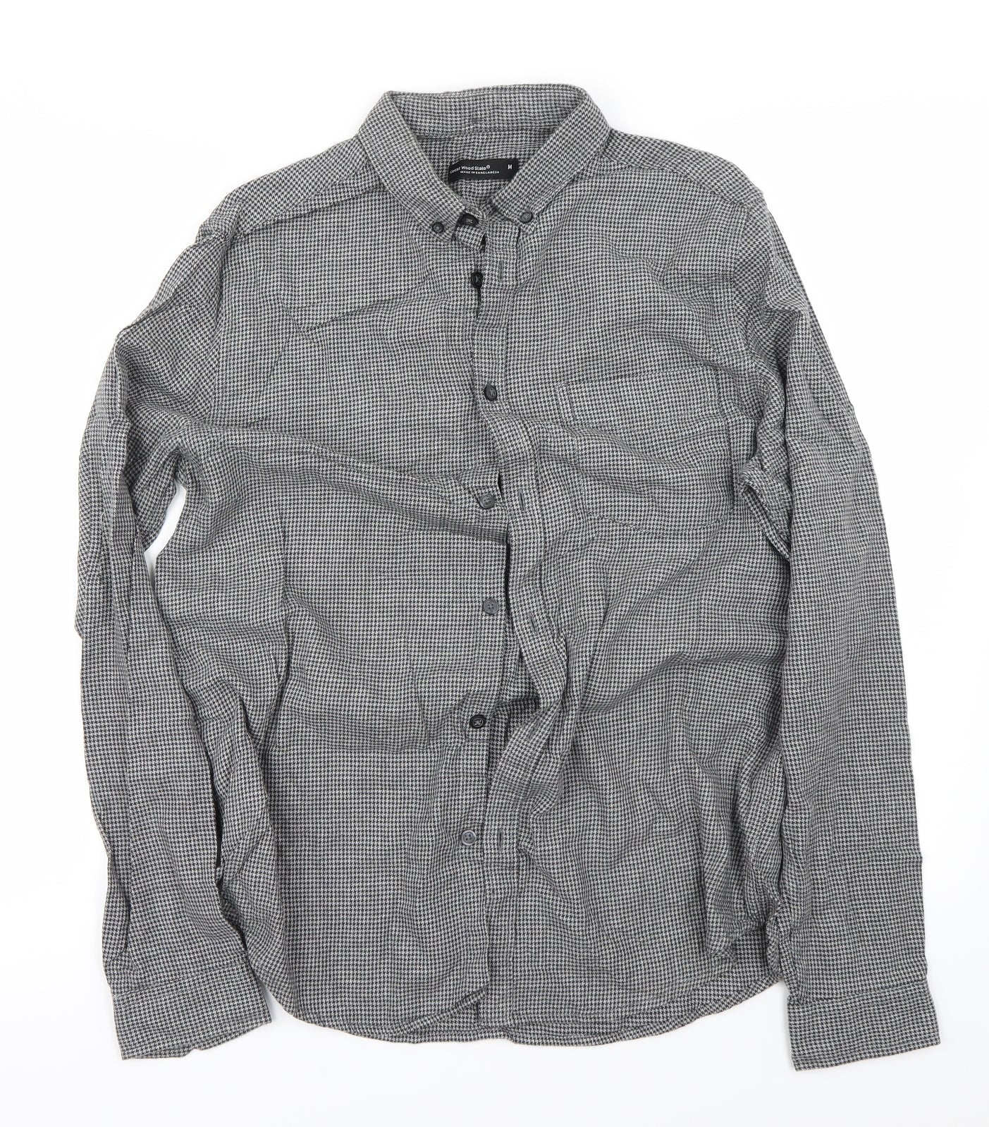 Mens UK Size M Cedar Wood State Grey  Button-Up Long Sleeve Casual Shirt