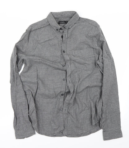 Mens UK Size M Cedar Wood State Grey  Button-Up Long Sleeve Casual Shirt