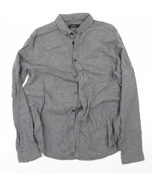 Mens UK Size M Cedar Wood State Grey  Button-Up Long Sleeve Casual Shirt