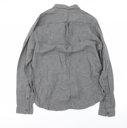 Mens UK Size M Cedar Wood State Grey  Button-Up Long Sleeve Casual Shirt