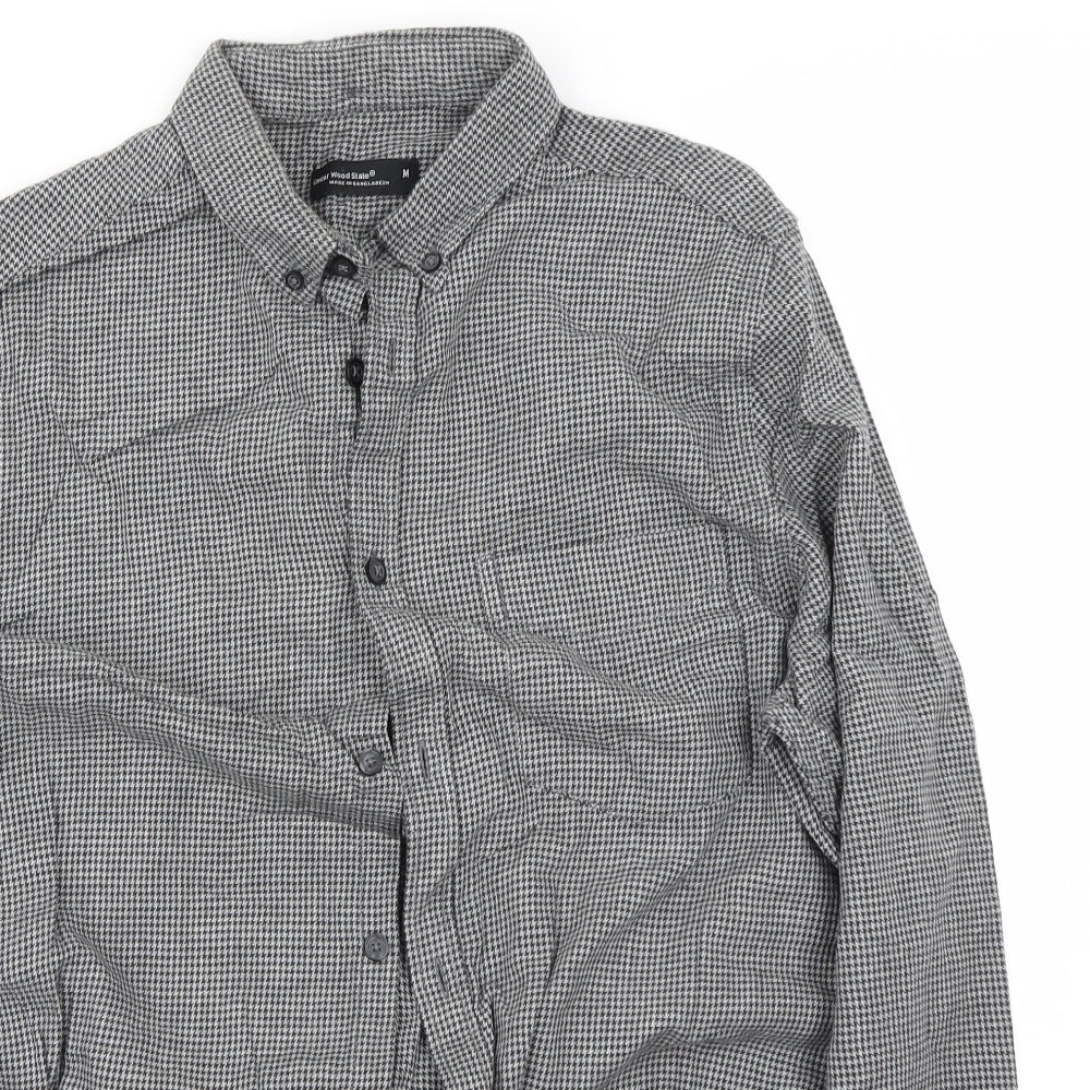 Mens UK Size M Cedar Wood State Grey  Button-Up Long Sleeve Casual Shirt