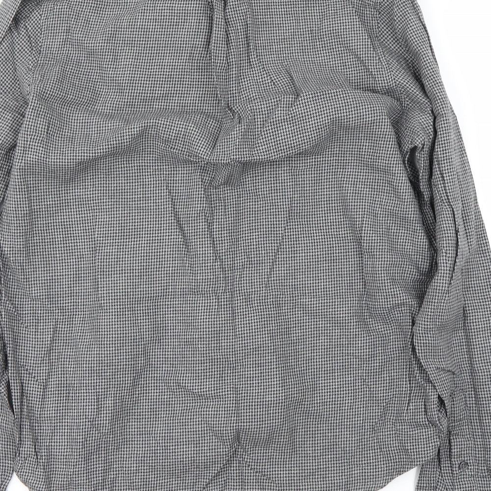 Mens UK Size M Cedar Wood State Grey  Button-Up Long Sleeve Casual Shirt