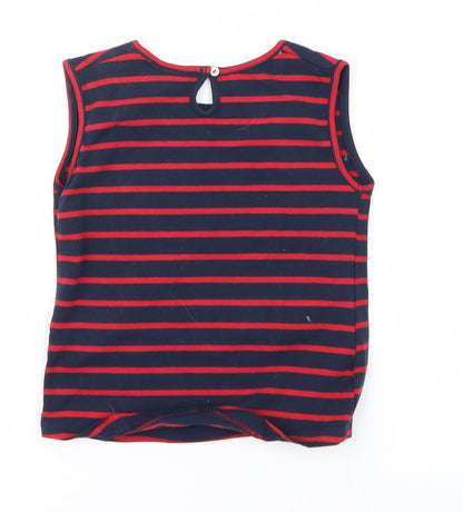OVS  Girls Blue Striped  Basic T-Shirt Size 2-3 Years